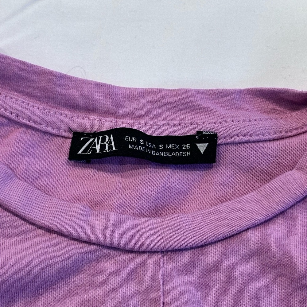 ZARA Pink Knotted Front Cropped T-Shirt - Size S. - Picture 4 of 4